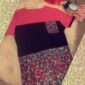 Sequin T Shirt - Cheetah Print